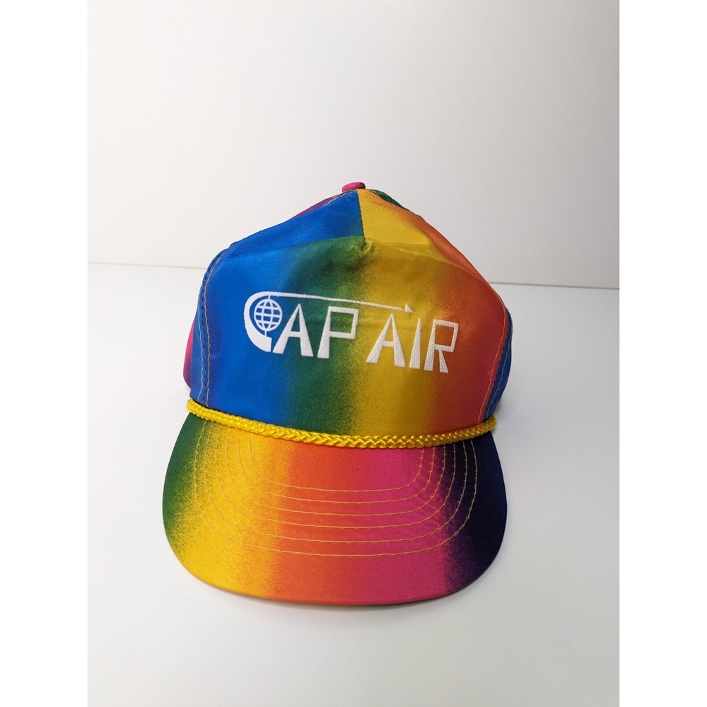 Vintage Trucker Hat Cap Air Rainbow Multicolor Otto Cap ONE size